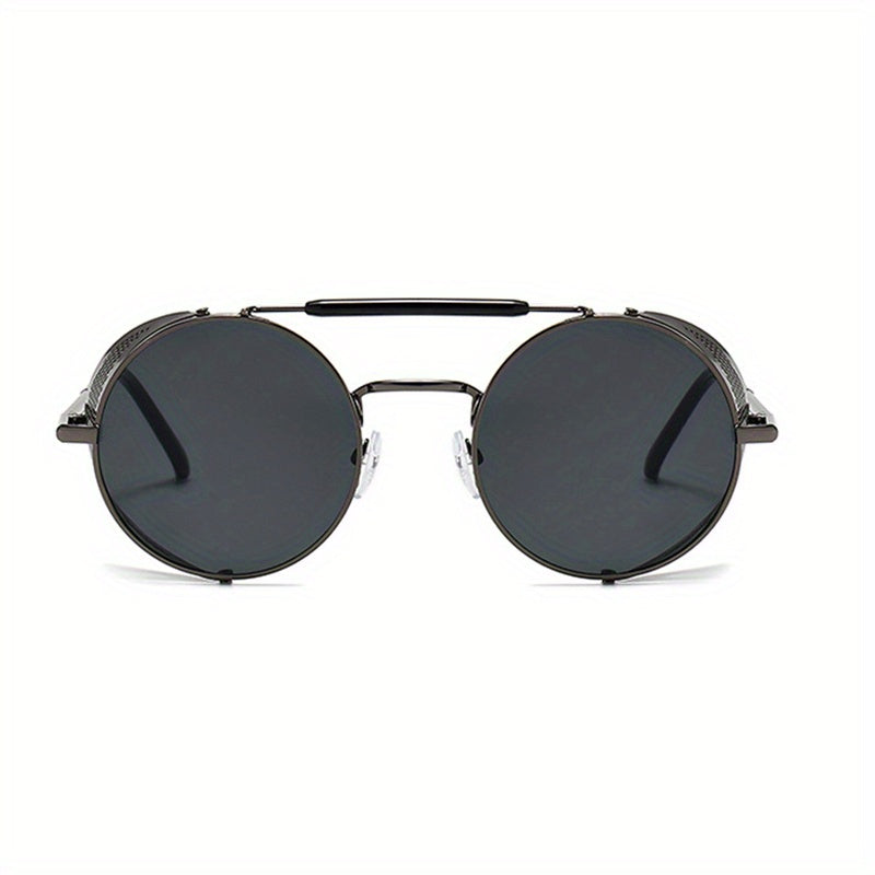 Uniseks metall steampunk ko‘zoynaklar, temir ramka va PC linzalar bilan, sport va kundalik kiyim uchun