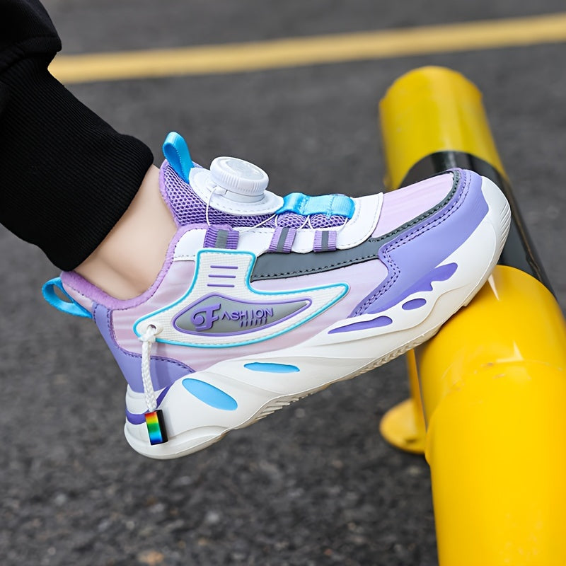 Girls Fleece-Lined Sports Sneakers for Fall Winter Casual Microfiber Synthetic Leather