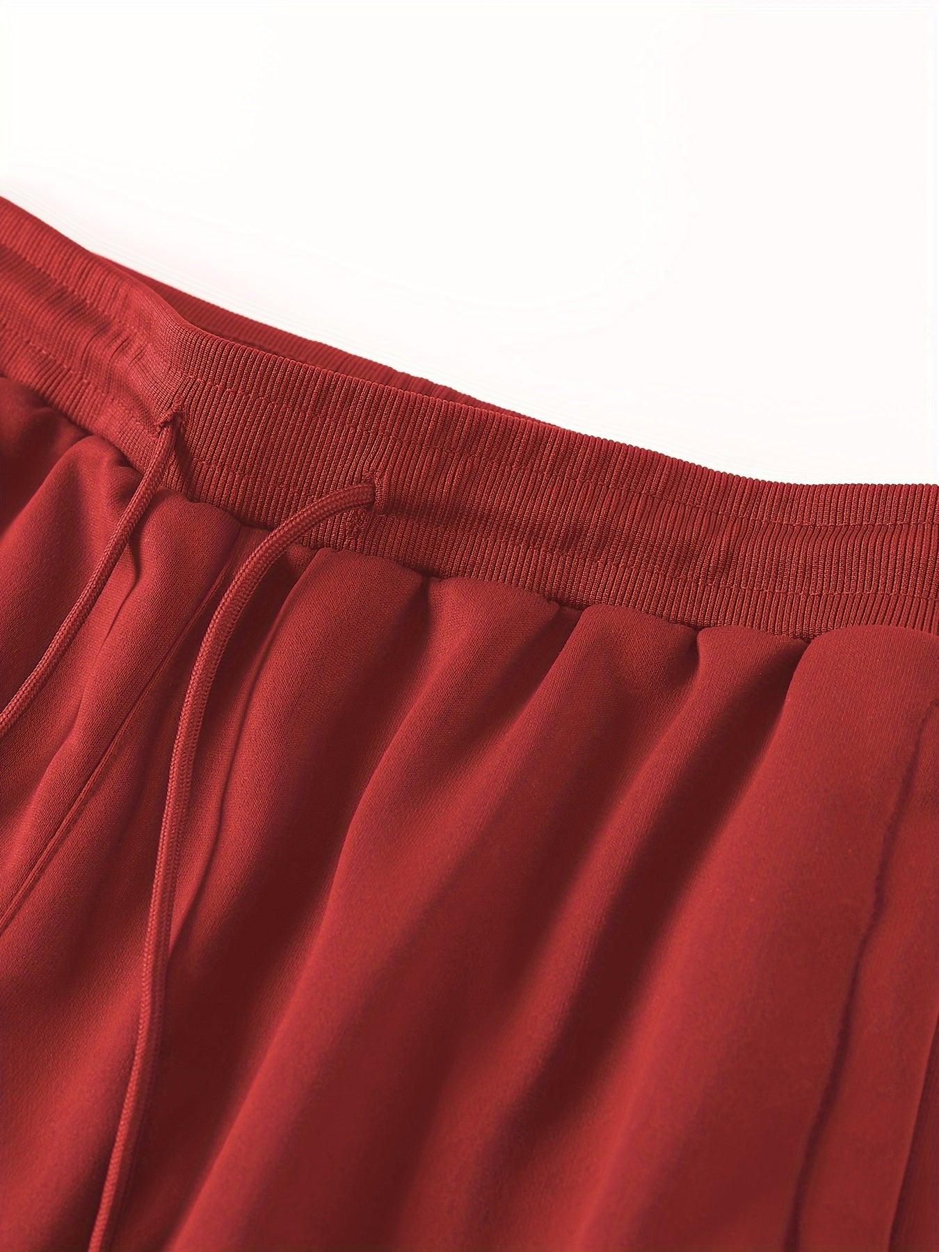 Men's Spring and Autumn Casual Sports Suit with Sweatpants Polyester Solid Color Regular Fit