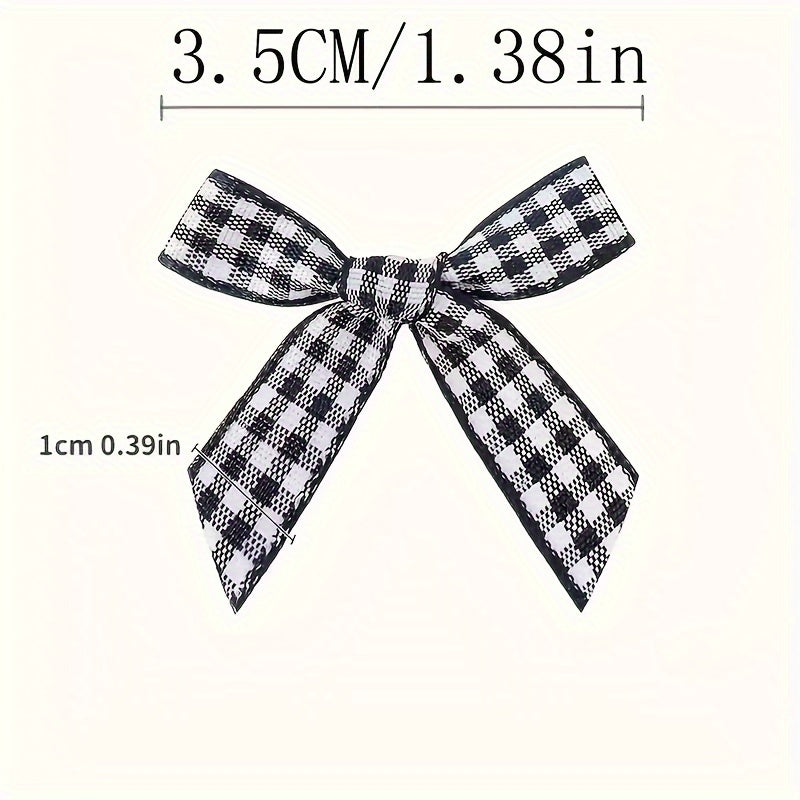 Mini Red and Black Plaid Ribbon Bows for Christmas Holiday Decor 30 Pack