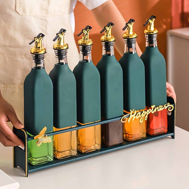 Set of Glass Olive Oil Dispenser Bottles with Pourers, Leakproof, Hand Wash