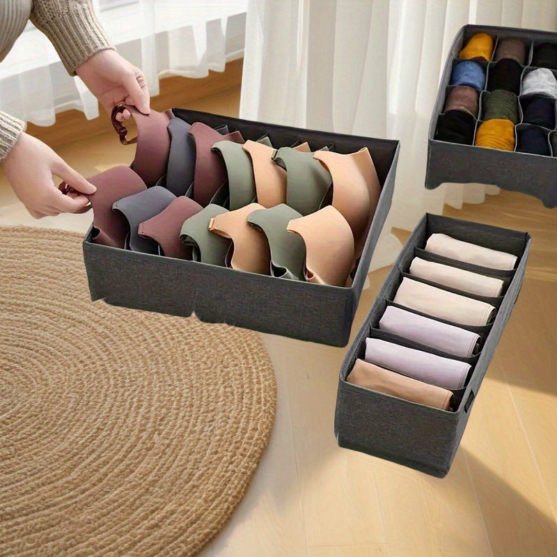 Polyester Drawer Organizer with Partitions for Socks Underwear and Ties