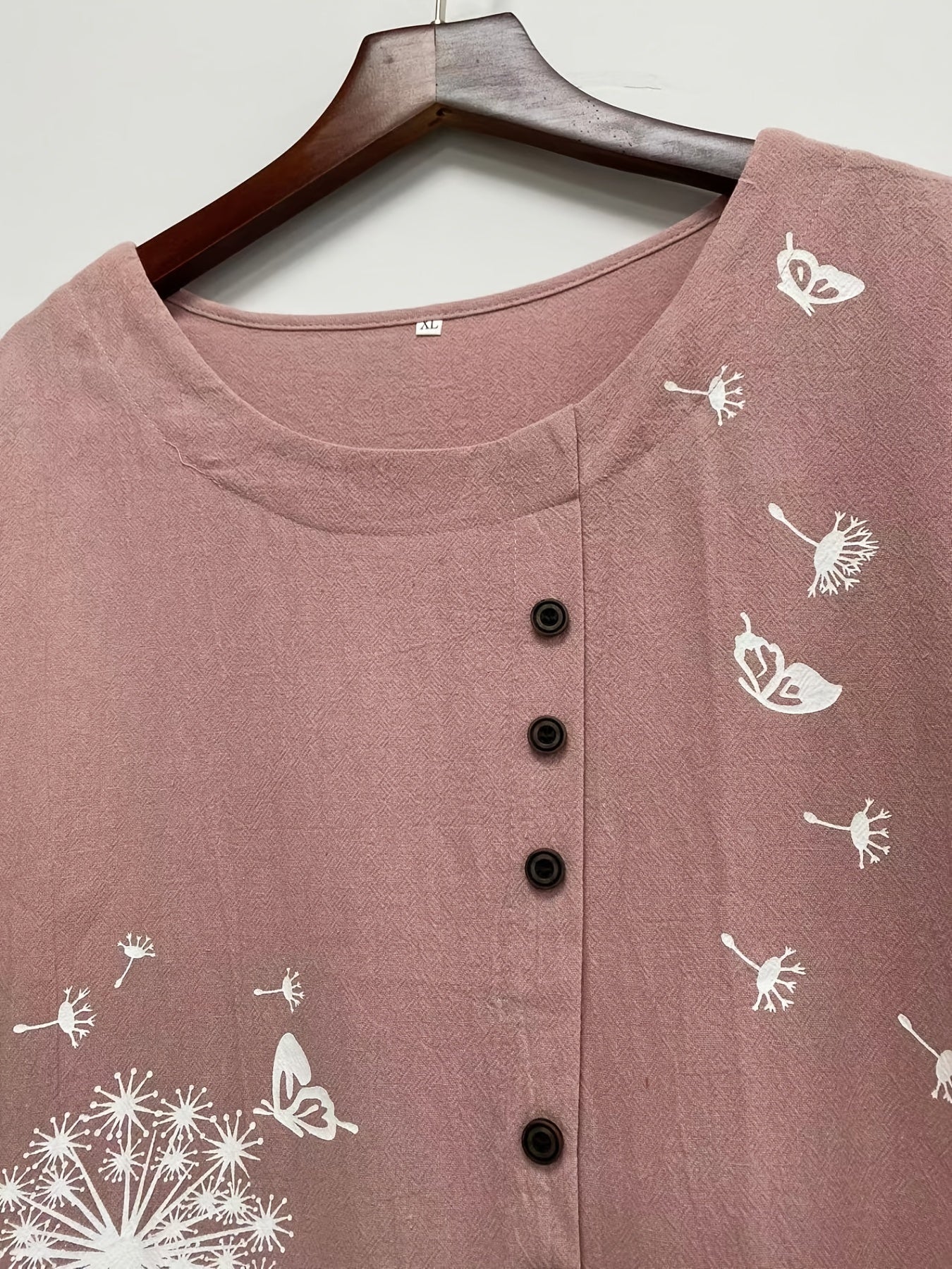 Camisa de manga corta con estampado casual para mujer de tallas grandes