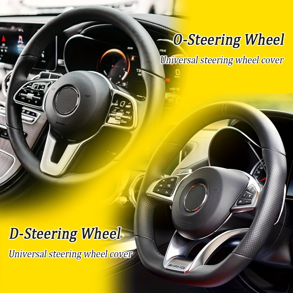 Universal Car Steering Wheel Cover Artificial PU Leather Non-Slip All-Season