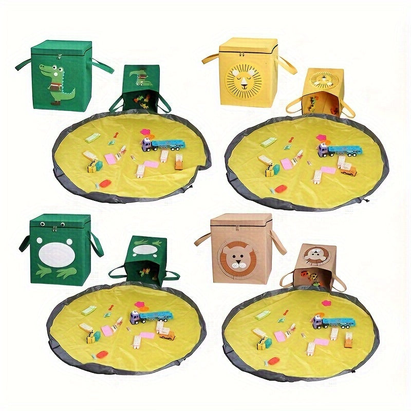 Otoman de almacenamiento con tapa abatible y alfombra de juego Oxford para edades de 3 a 6