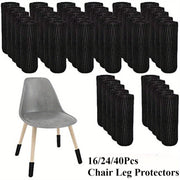 16, 24 yoki 40 ta stul oyoq himoyachilari to'plami - Qattiq pollar uchun yuqori elastiklikka ega to'qilgan stul oyoq pollari himoyachilari, chizishlarni oldini olish uchun - Mebel oyoq qoplamalari kiritilgan