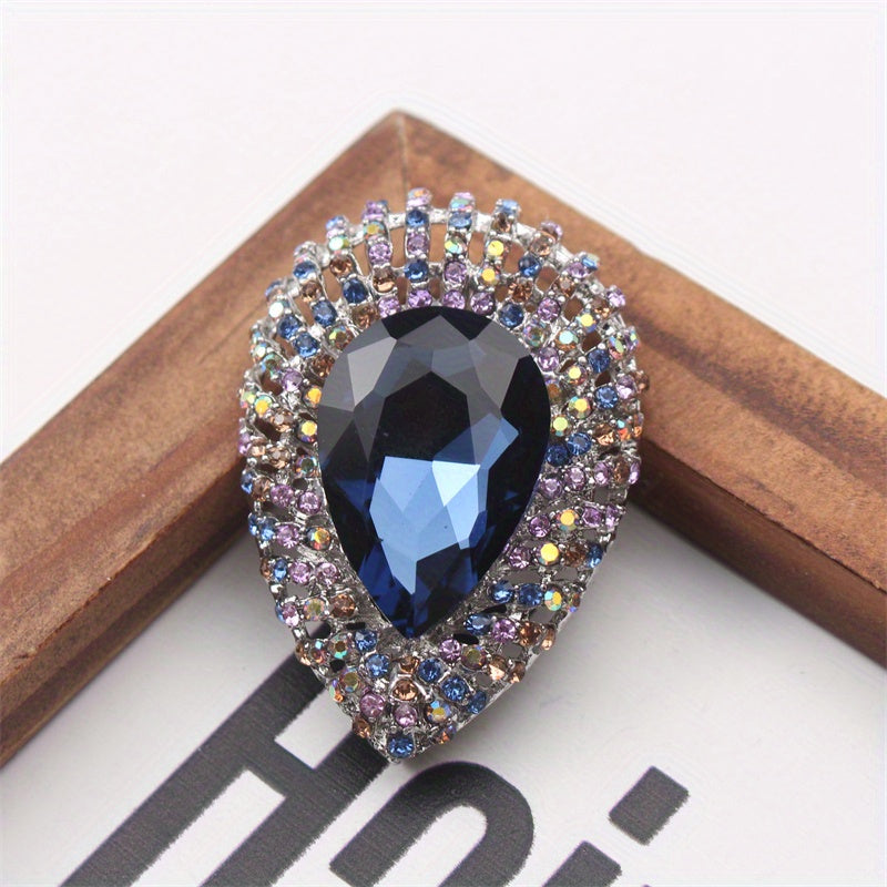 Women’s Teardrop Rhinestone Brooch Pin Enamel Jewelry Accessory