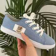 Women's Casual Slip-On Sneakers Light Blue Breathable Fabric All-Season