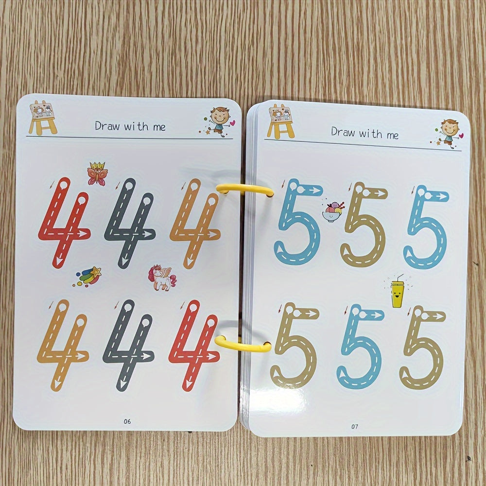 Conjunto de cuadernos de práctica reutilizables para niños con bolígrafo borrable, habilidades tempranas de escritura y dibujo