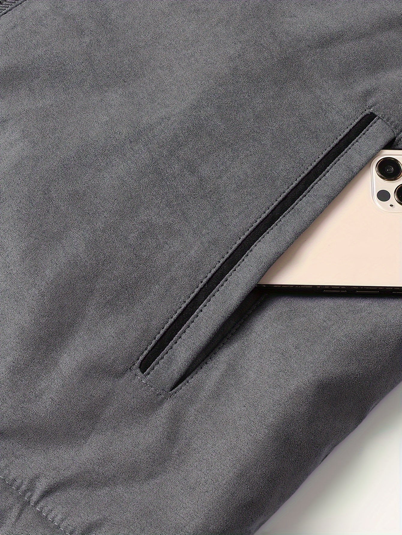 Erkaklar uchun qishki fleece ichki qizdirilgan ko'ylak - Jigarrang, fermuarli yopilish, cho'ntaklar, burunli yaka - Tashqi palto