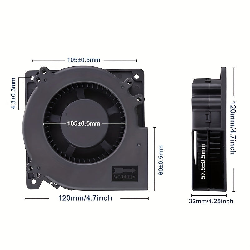 CLLICE USB sovutish ventilyatori PC uchun - 120x120x32mm, shovqinsiz ishlash, kompyuter korpasi va CPU issiqlik chiqarish uchun ideal.