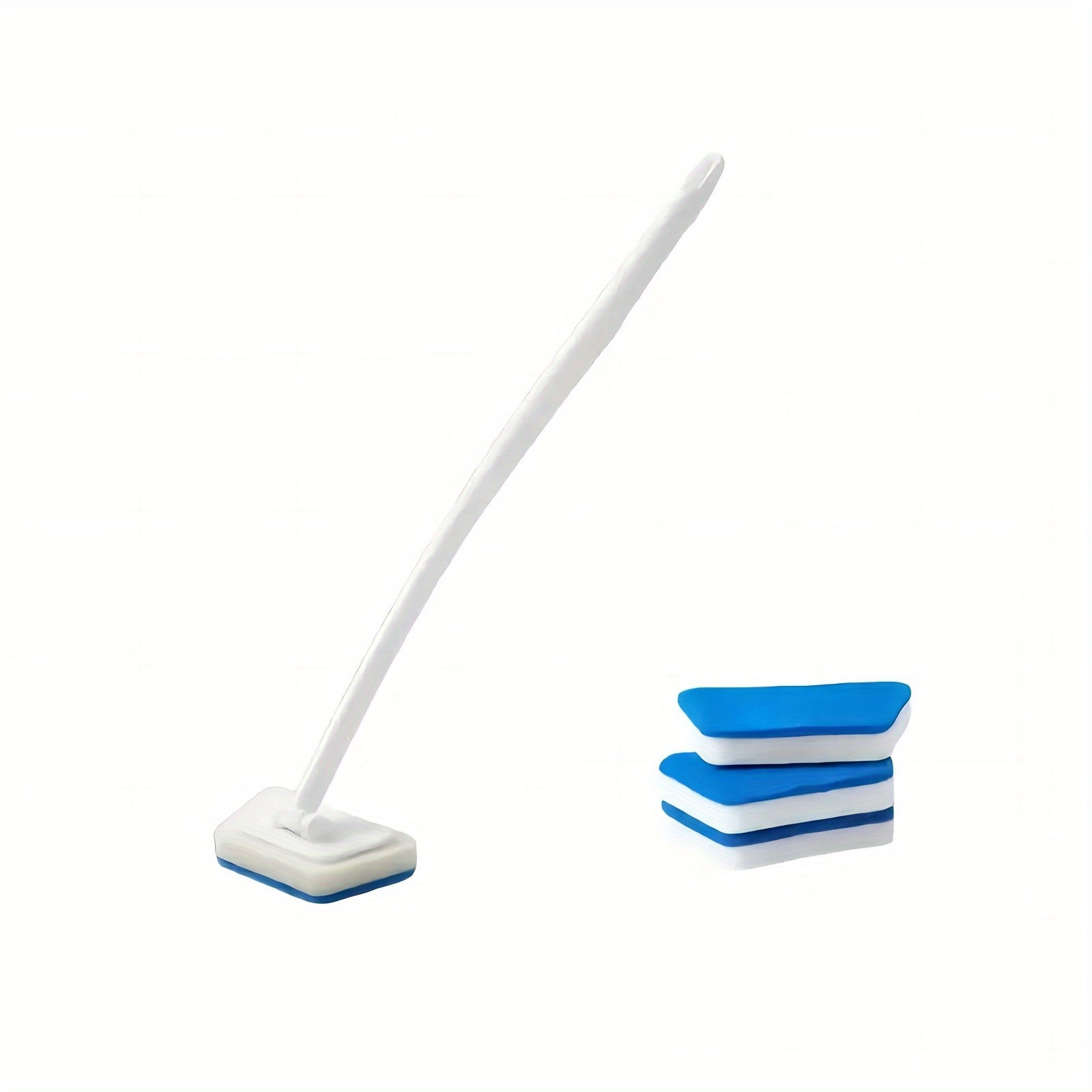 Long-Handled Bathroom Brush for Tiles Bathtubs and Floors Removable Head