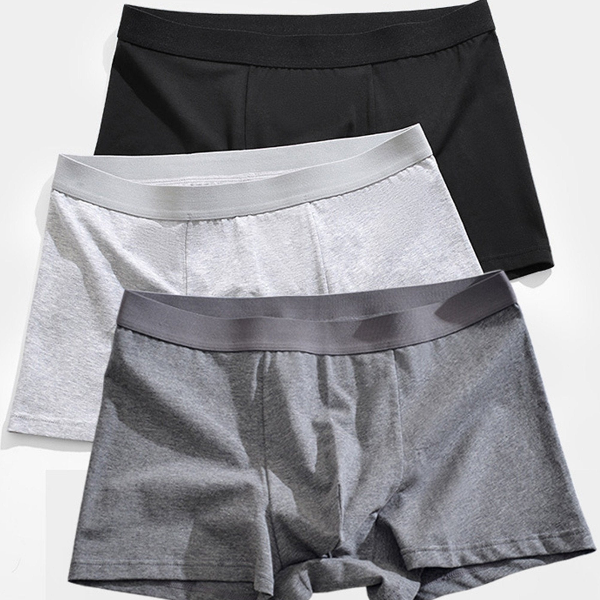 Men's Cotton Elastic Sports Underwear 3-Pack Large Size Shortie Casual