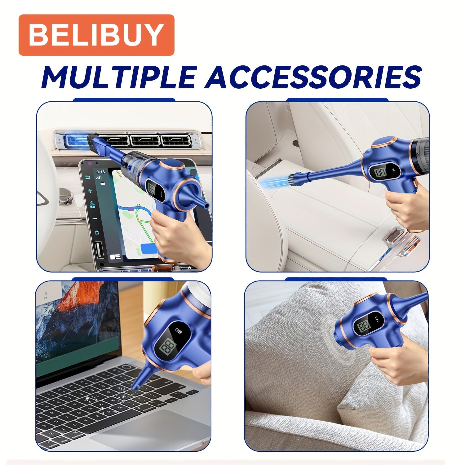 Ручной автомобильный пылесос Двусторонний выдув и всасывание, узкий зазор, удаление пыли