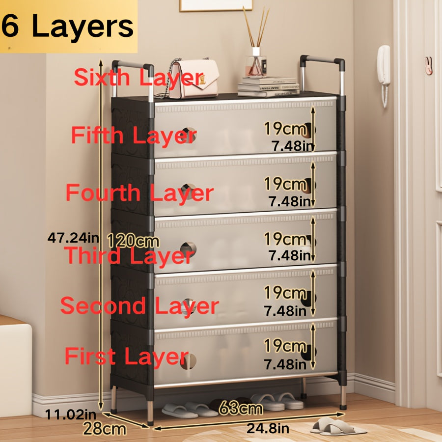 Modern Dustproof Shoe Rack with 4-7 Layers for Home Storage and Organization