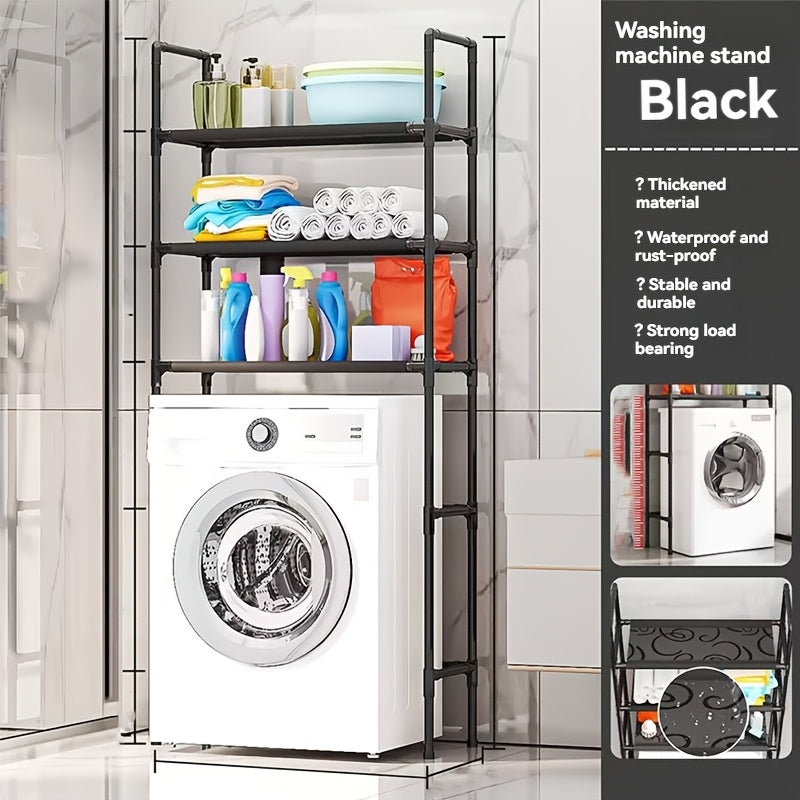 Stainless Steel Storage Rack 3-Tier Waterproof Easy to Clean for Bathroom Laundry Balcony