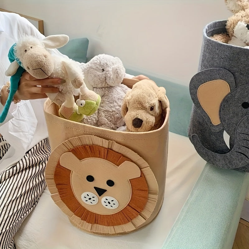 Hayvon tasvirlari bilan mato saqlash savatlari, o'yinchoqlar, yeguliklar, kiyimlar, uy va ofis uchun to'rtburchak tashkilotchilar