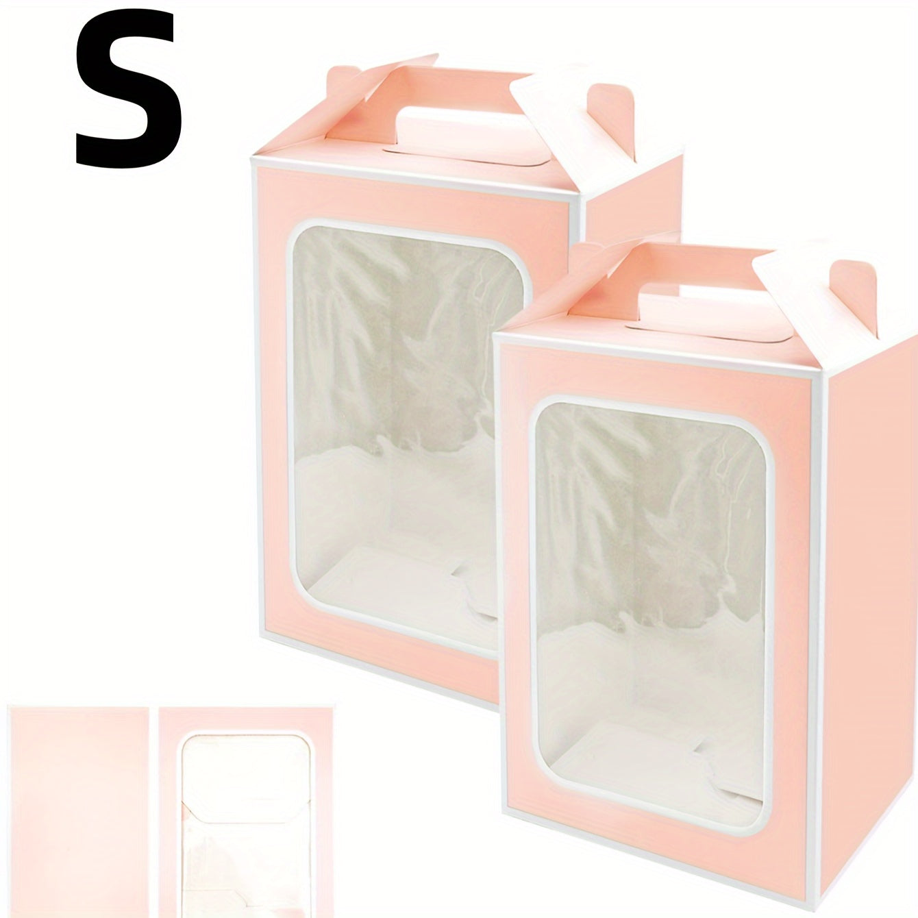 2 Cake Boxes with Clear Windows for Baked Goods Pastries and Party Favors
