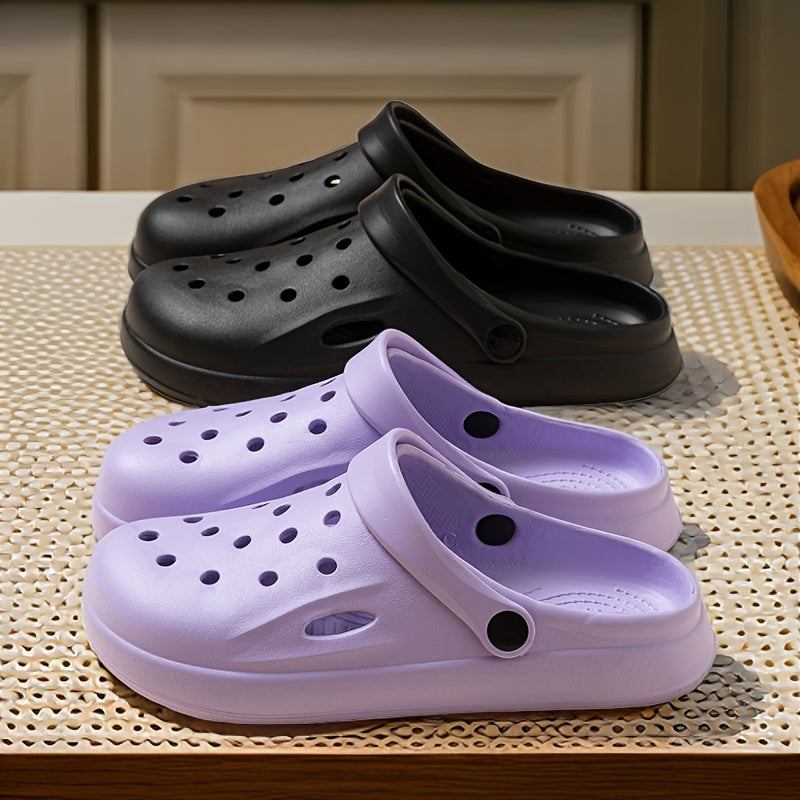 EVA однотонные сабо плоские нескользящие дышащие с полой конструкцией для дома, сада, пляжа