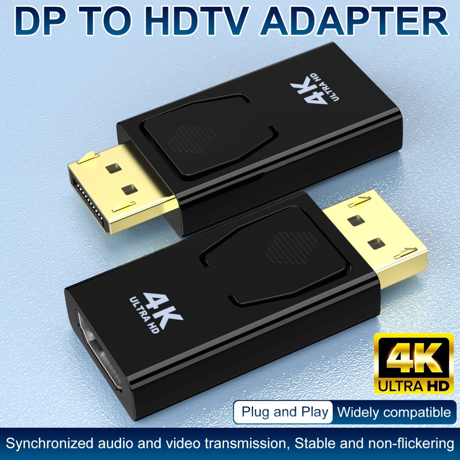 DisplayPort to HDTV Converter 4K Male to Female High-Resolution Adapter