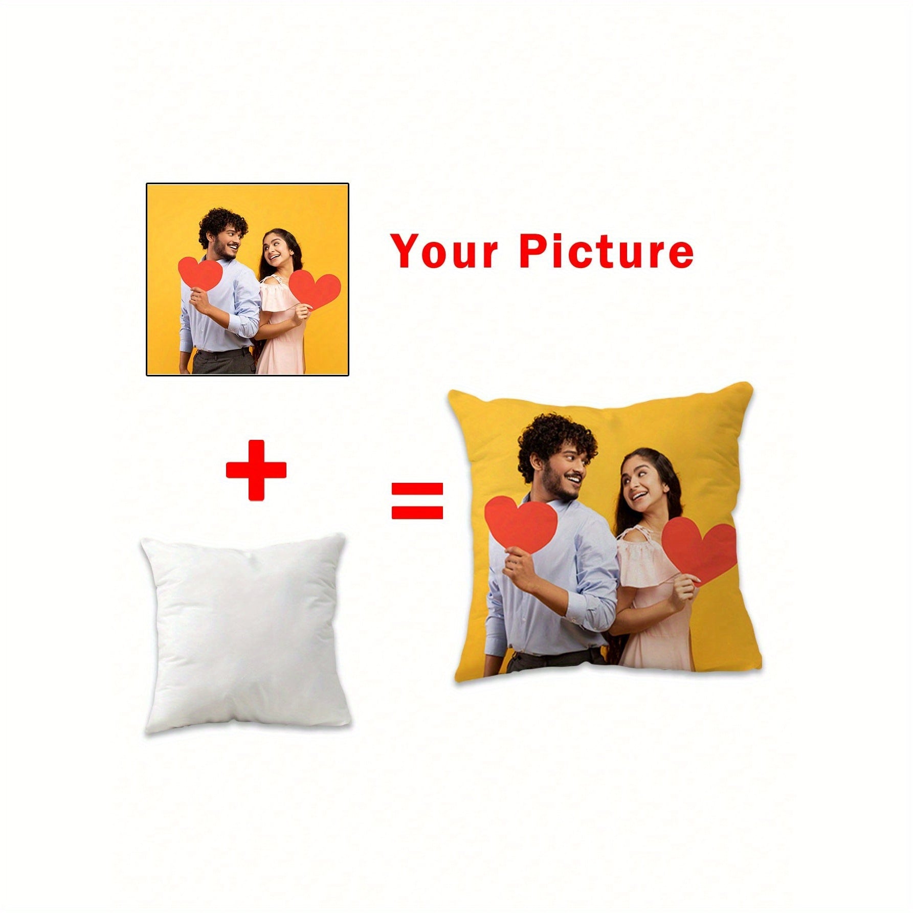 Customizable Holiday Pillowcase with Photo Printing, Unfilled, Various Patterns
