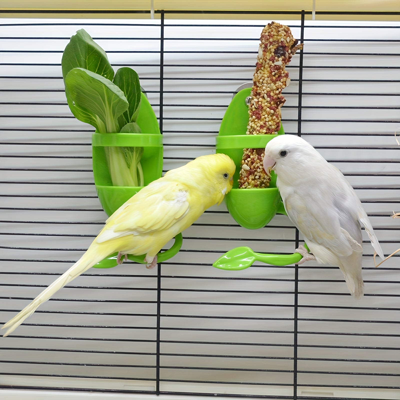 Bird Cuttlebone Holder with Food Station for Birdcage Accessory