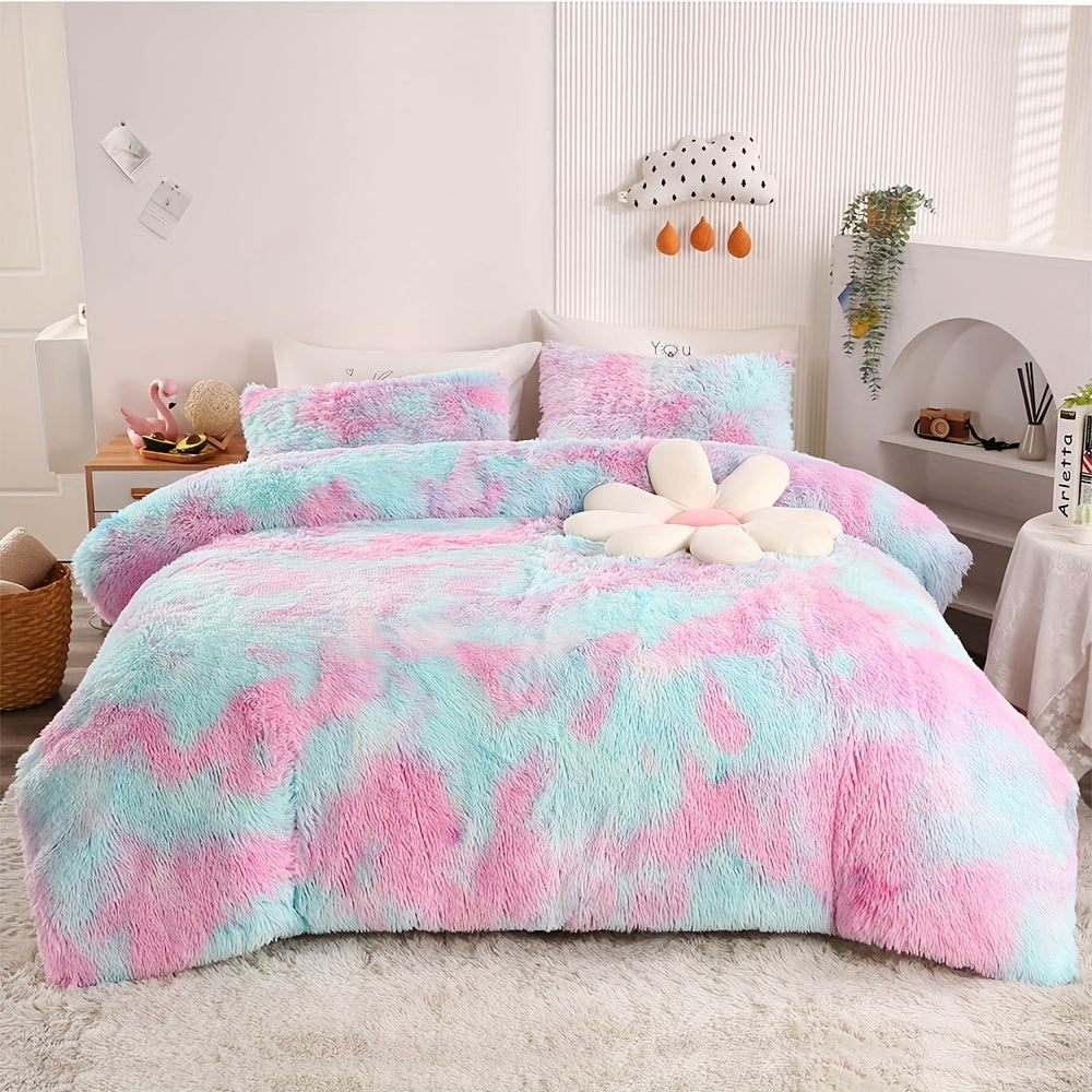 Люкс плюш узун жонли ювошли қопламалар тўплами, зиппер ёпишли, нафас олувчи полиэстер, бир рангли, барча мавсумлар учун