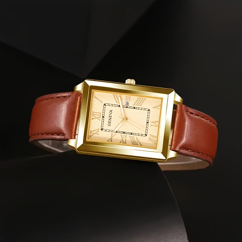 Ladies Quartz Watch Alloy Square Analog Shock-Resistant Fashionable Non-Waterproof