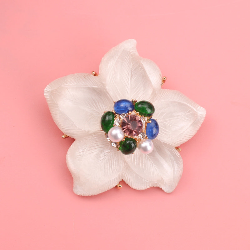 Enamel Flower Brooch for Women Stylish Jewelry Accessory Gift