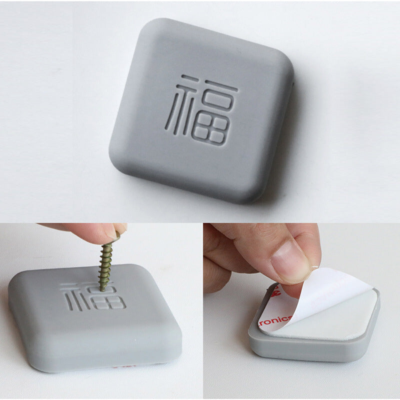 5 Pieces Silicone Door Stoppers with Anti-Collision Pads and Toilet Handle