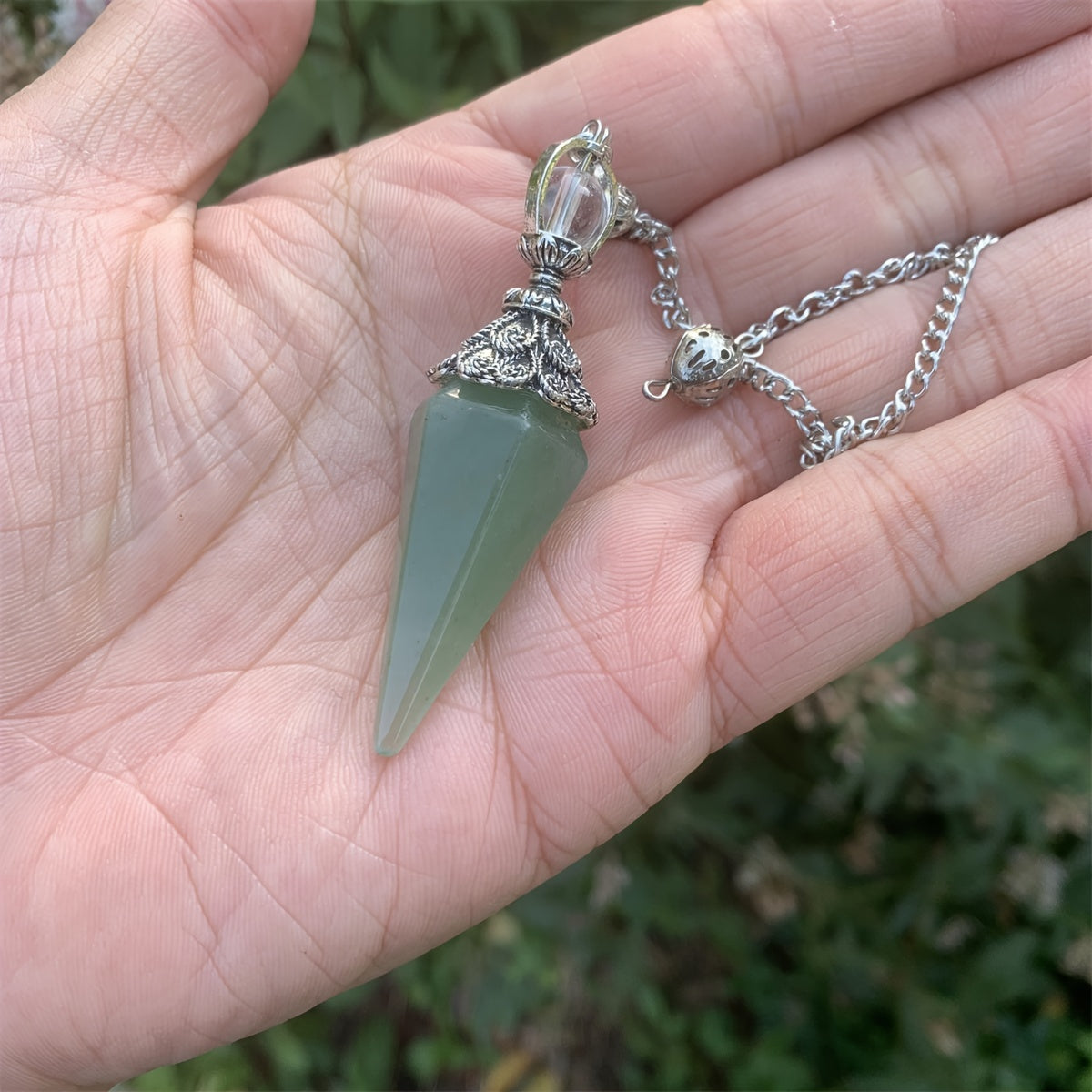 Natural Six Pyramid Crystal Pendulum Hanging Ornament Multi-Colored Gemstone Jewelry