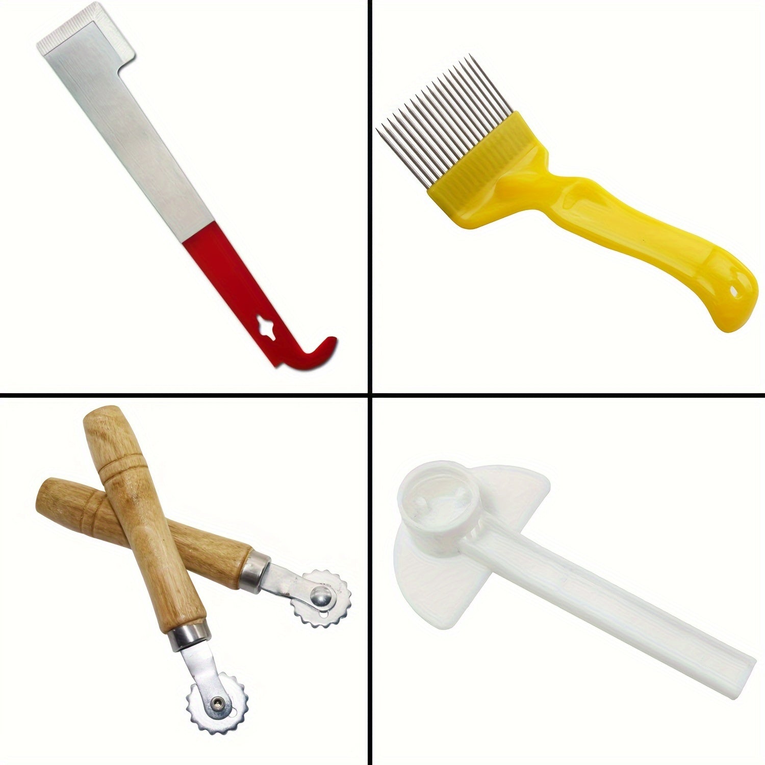 9 dona asalchilik asboblari to'plami, zanglamaydigan po'lat, yog'och, plastmassa, asalchilik uchun boshlovchilar uchun aksessuarlar