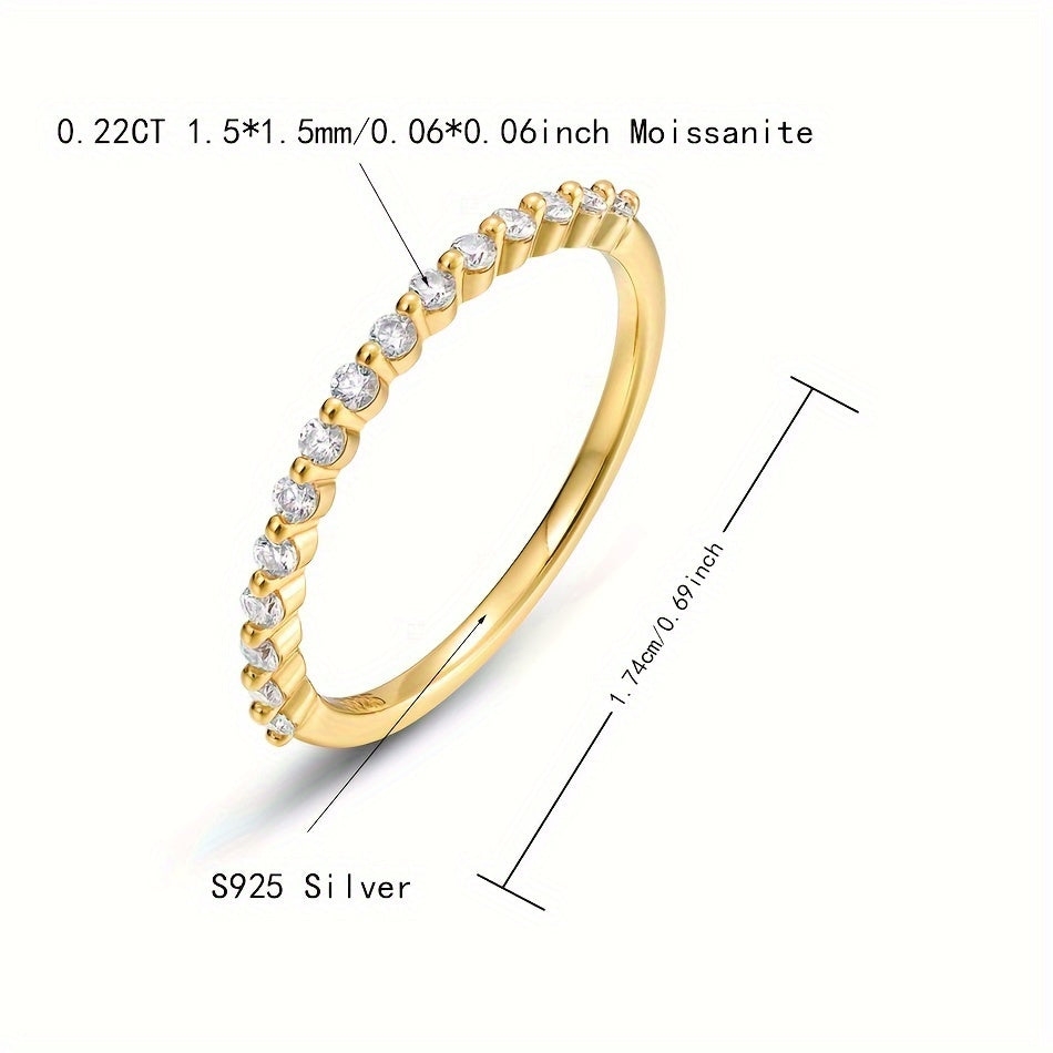 Sterling Silver 0.22CT Moissanite Engagement Ring for Her Wedding Jewelry