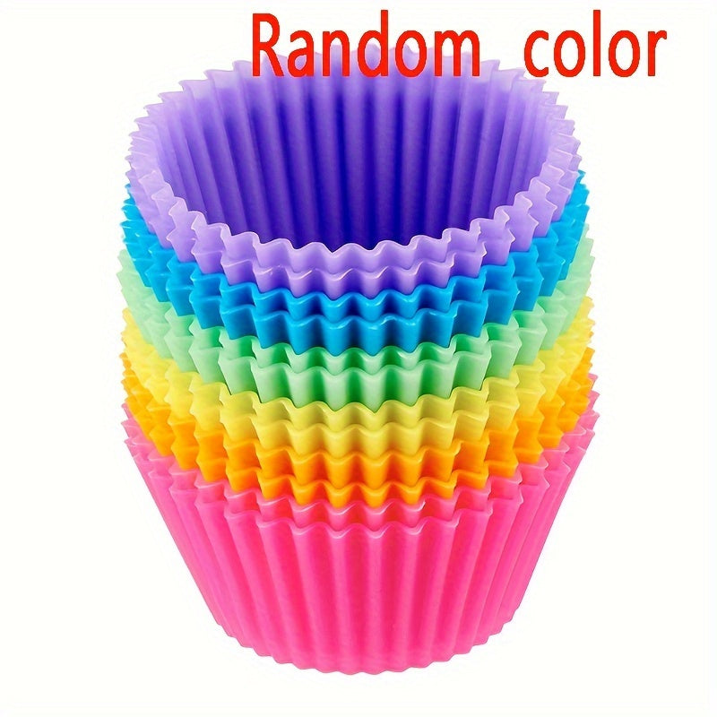 Silicone Cake Mold Set of 12 Round Muffin Cups for Baking and Decorating