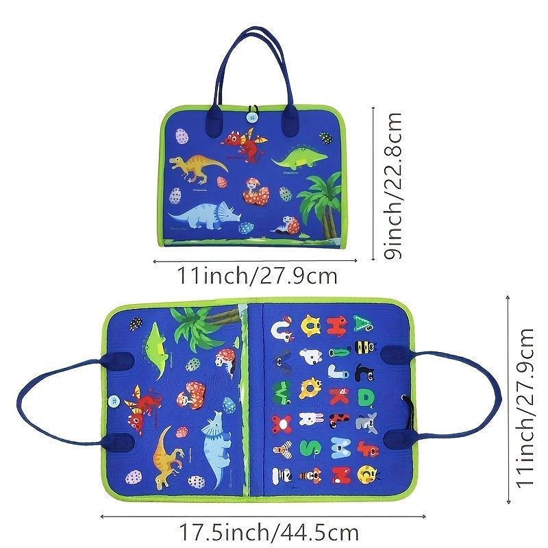 Interactive Felt Busy Board for Kids Educational Toy with Shoe Laces and Accessories Pink Blue