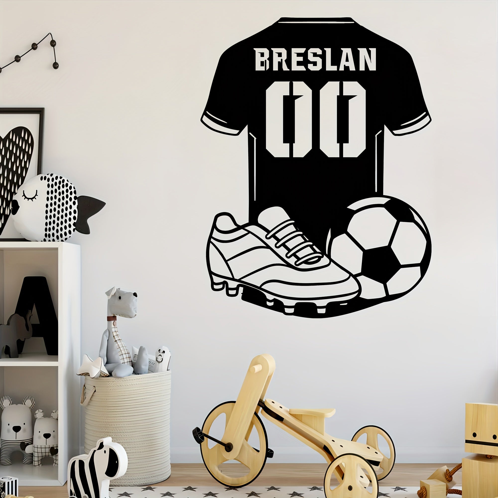 Shaxsiylashtirilgan Metall Futbol Silueti Belgisi Qora - Uy va Bog' Dekorasi uchun Moslashtirilgan, Tashqi Partiyalar va Bayramlarda Sovg'a Berish uchun Ajoyib