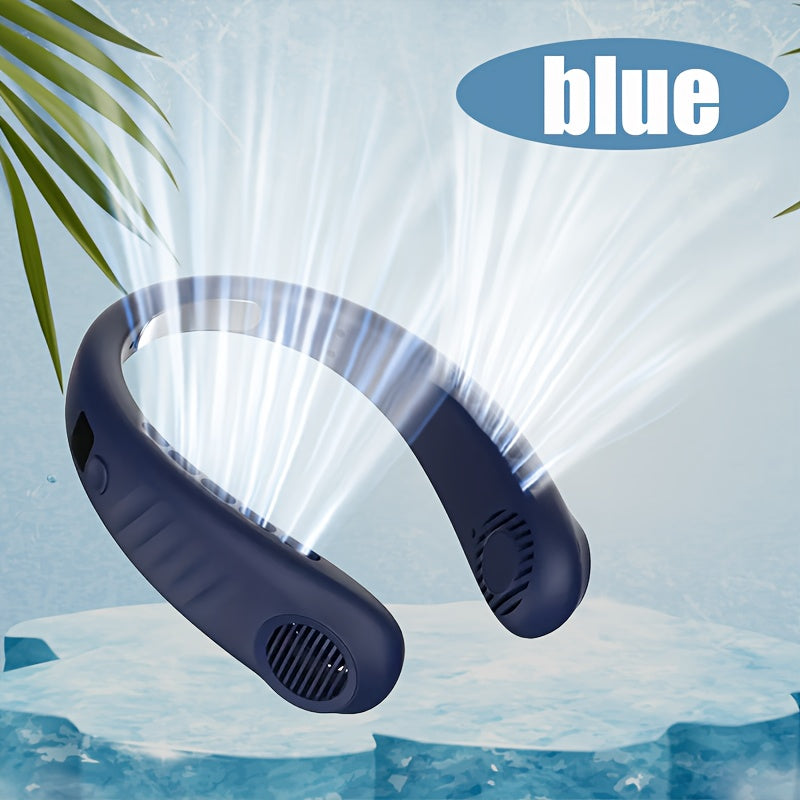 Rechargeable Neck Fan with Digital Display Lightweight Portable USB Fan for Home Office Outdoor Sports