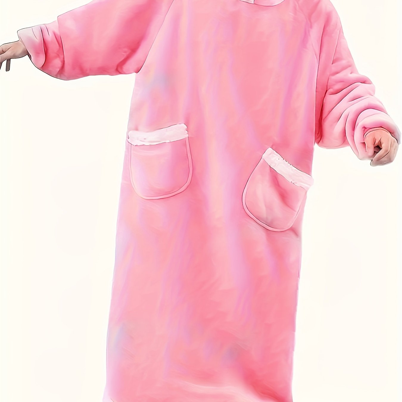 Men's Red and Black Plaid Flannel Hooded Bathrobe with Pockets for Winter Lounge