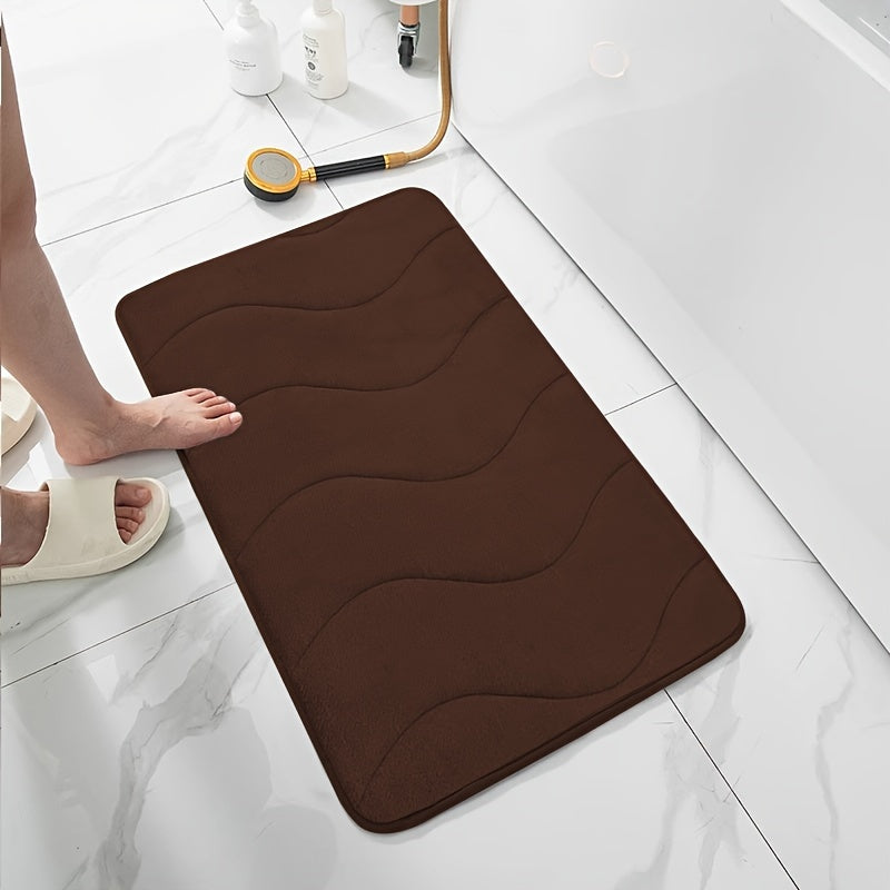 Soft Absorbent Waterproof Rectangular Bath Mat for Bathroom Shower Tub