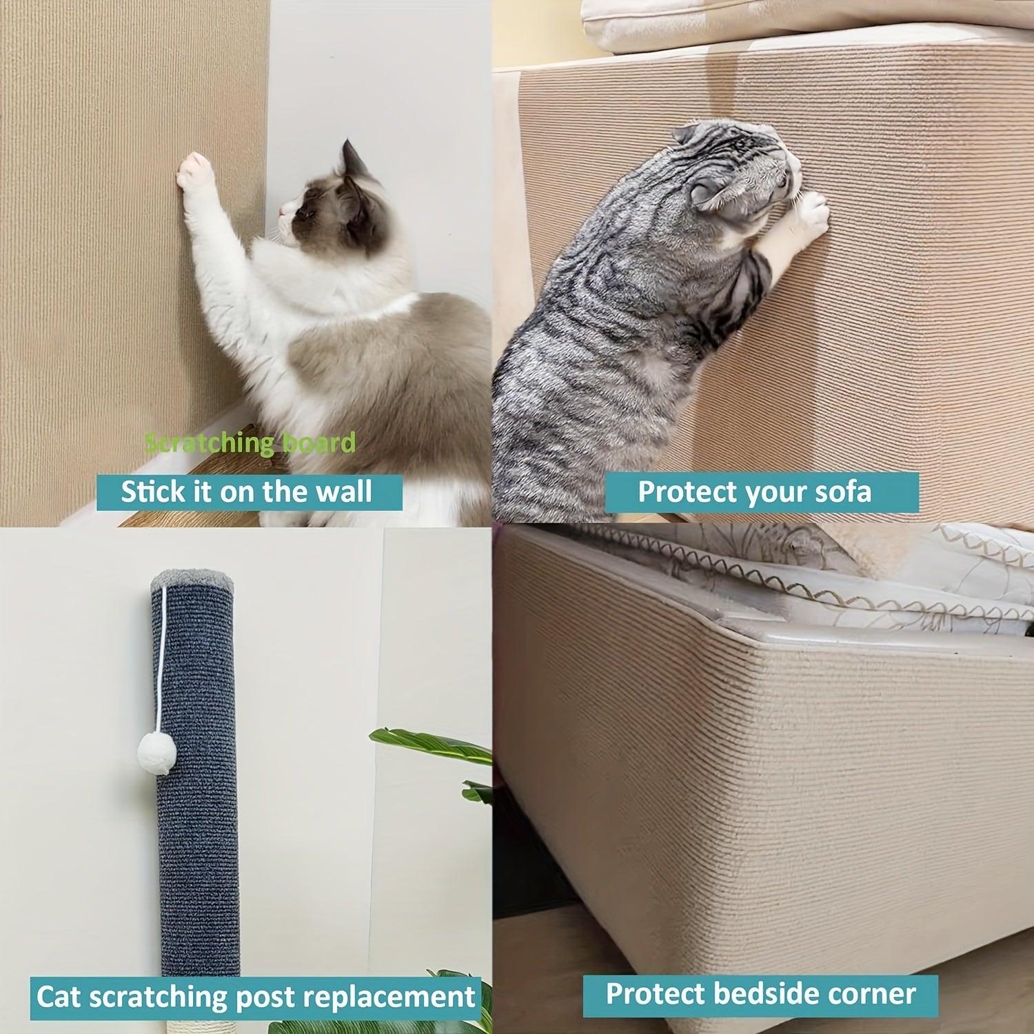 Polyester Cat Scratch Mat Easy to Apply Protects Furniture and Cat Trees