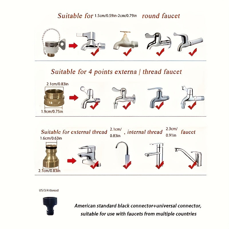 Портативный комплект распылителей для садового шланга с 7,62 м зеленым шлангом и несколькими насадками