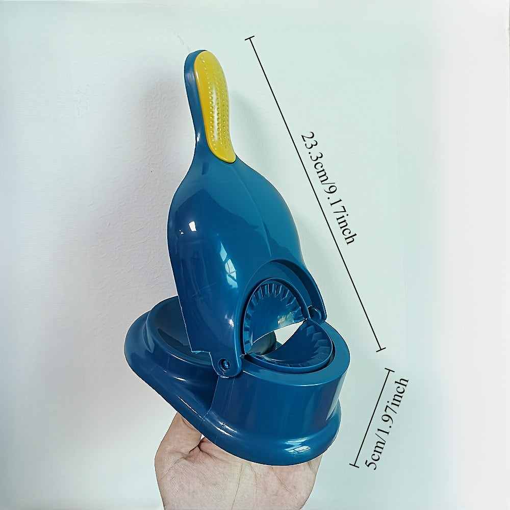 2-in-1 Dumpling and Tortilla Maker with Interchangeable Molds Blue and Yellow
