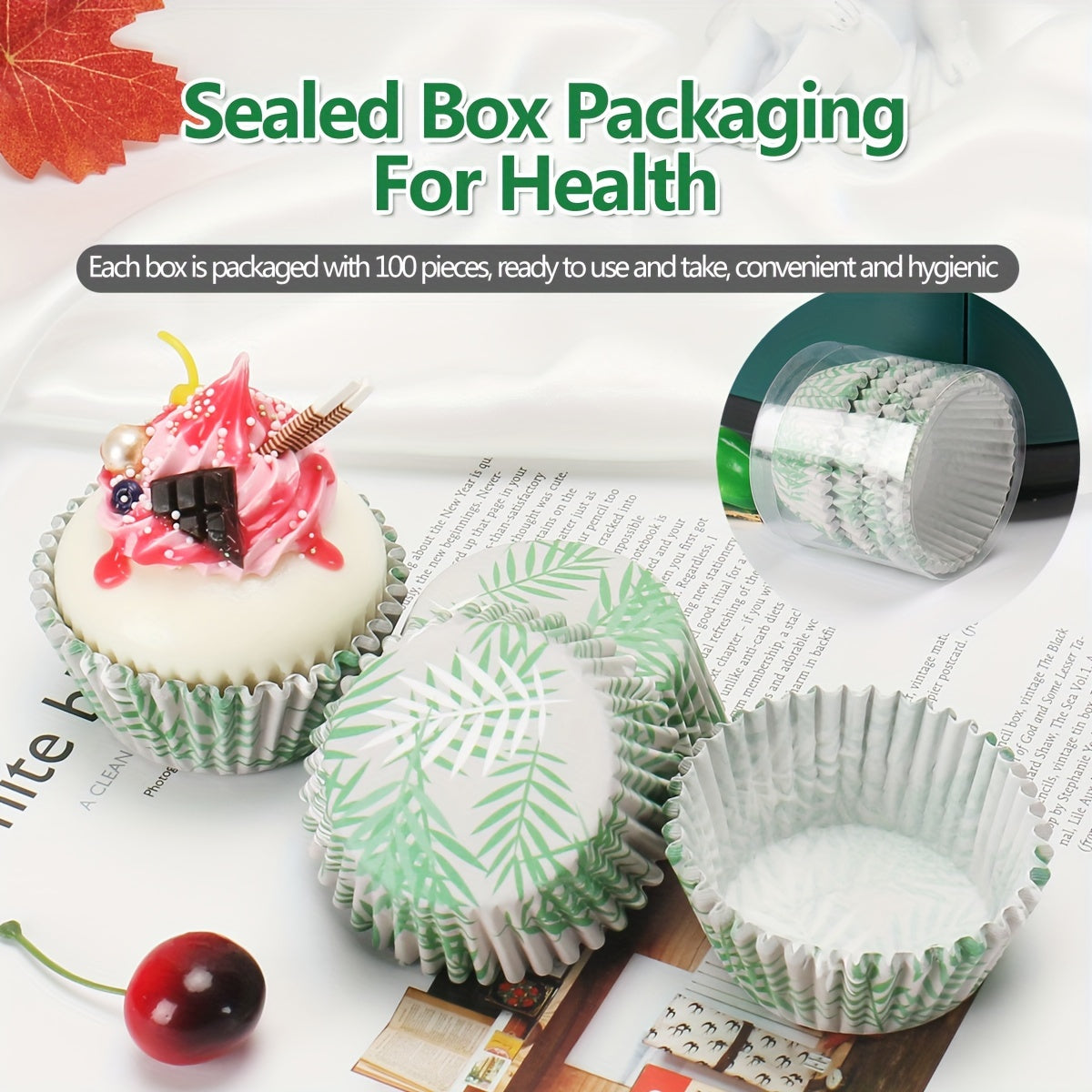 100-Piece Cake and Muffin Paper Set with Hawaiian Pattern for Parties