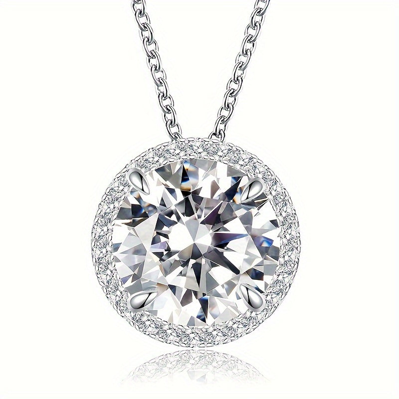 Unisex Moissanite Pendant Necklace 5ct Red Gold S925 Silver Engagement Gift