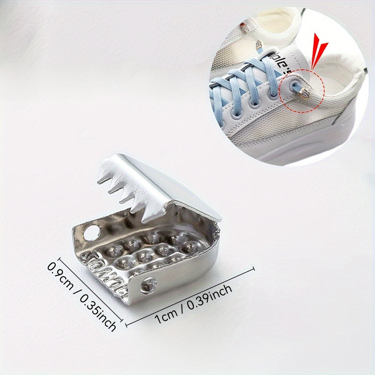 16 Metal Shoelace Clips for Sports Casual Canvas Shoes Secure Easy to Use