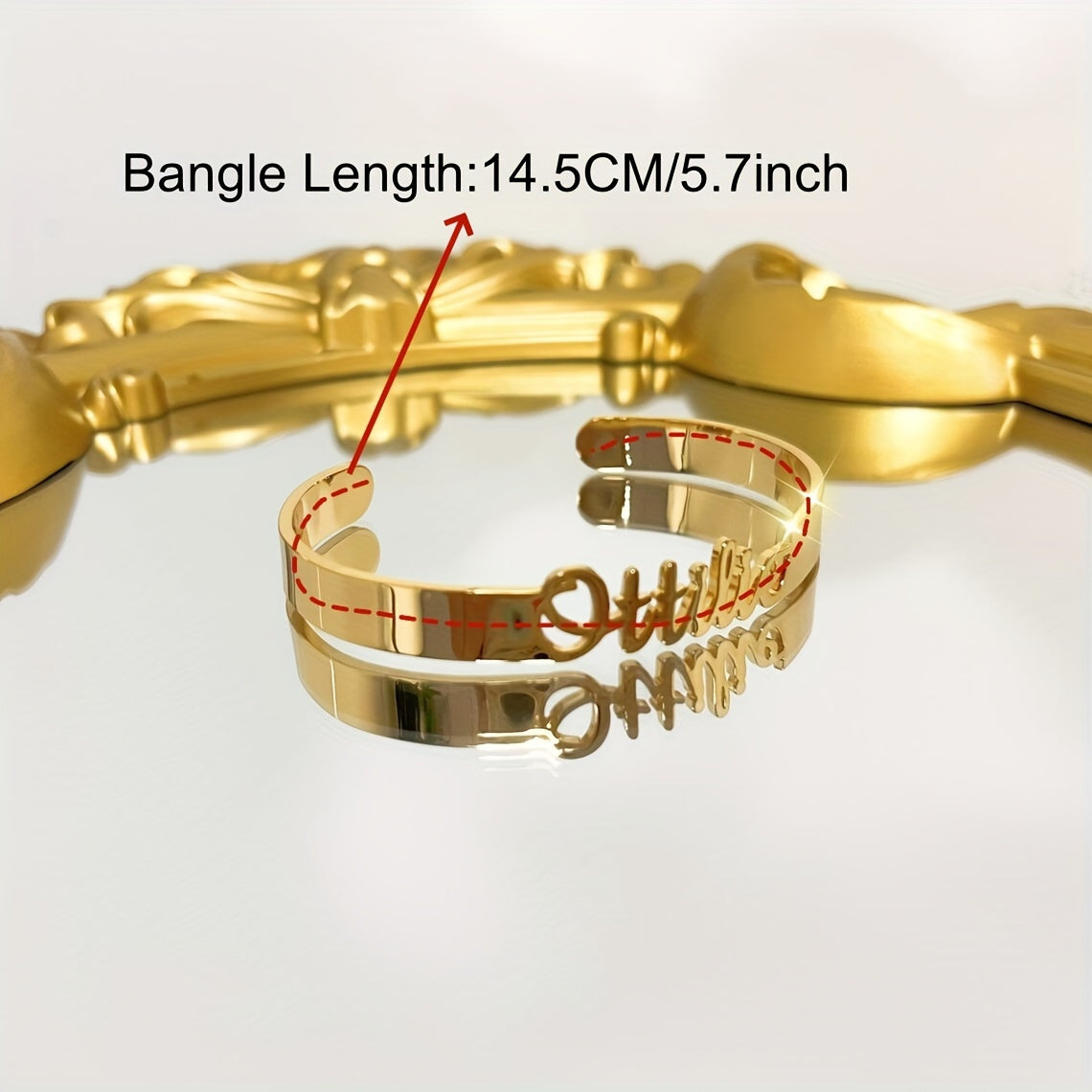 Personalized Gold Stainless Steel Bracelet with Engraved Oh My God Adjustable Minimalist Jewelry for Women