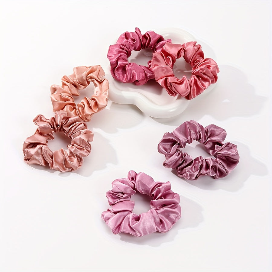 Set of 12 Satin Silk Hair Ties for Women, Jumbo Elastic Scrunchies
