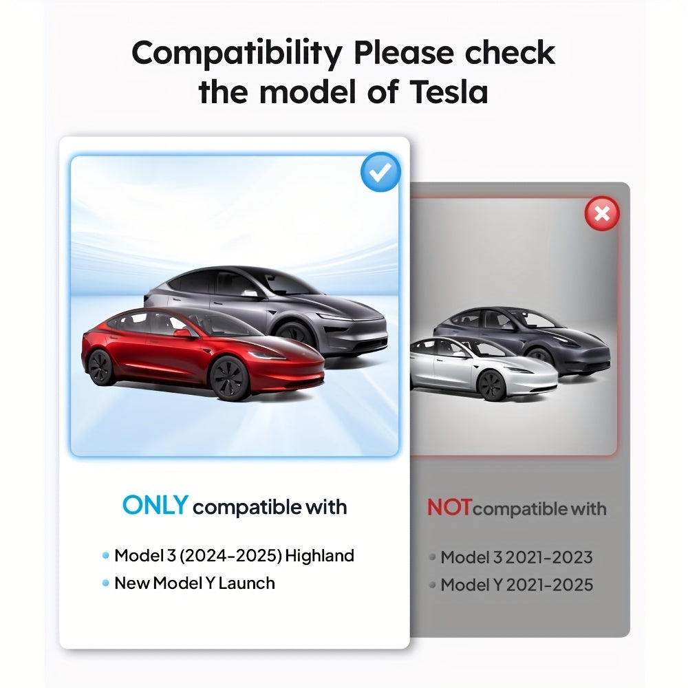 Car Interior Accessory Black Console Organizer 4pcs for Model 3 Y Storage