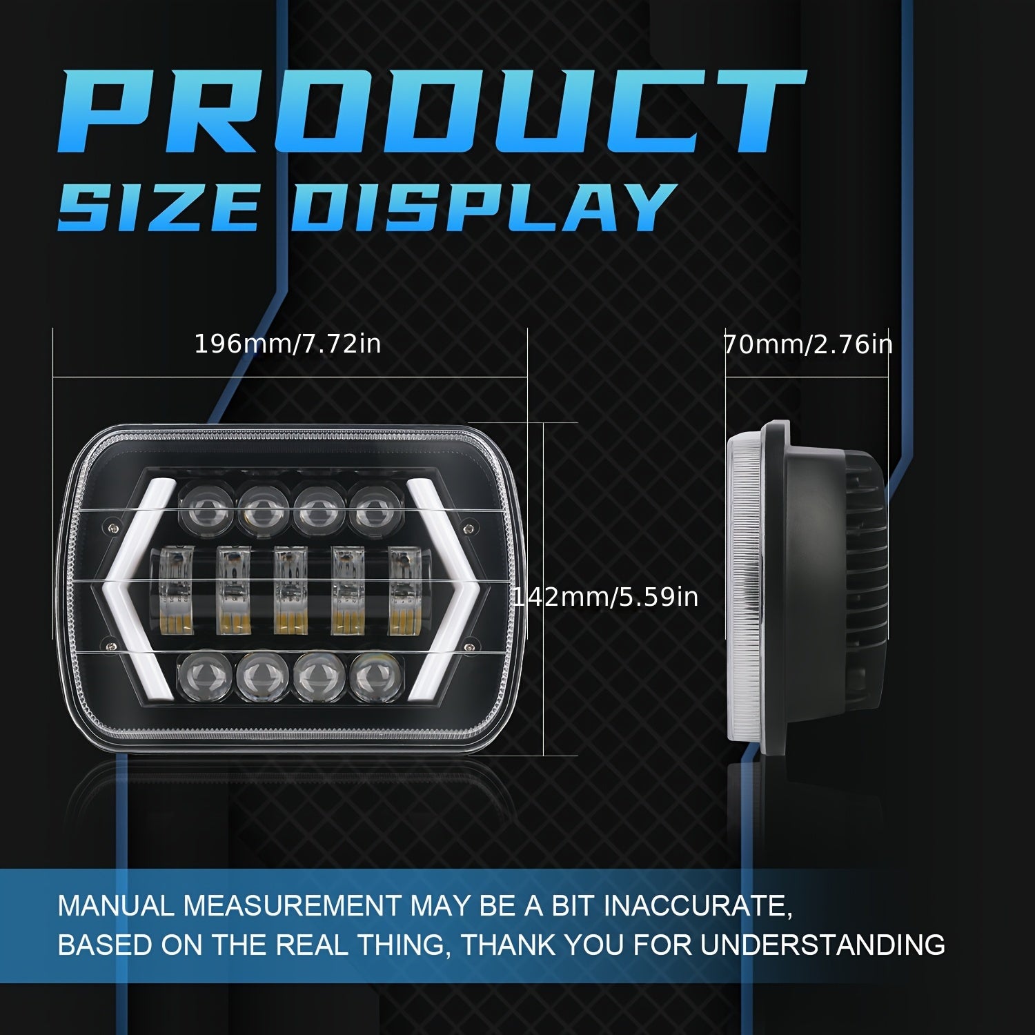 Pack de 2 faros delanteros LED de 7 pulgadas para motocicletas H4 de luces altas y bajas para coches y camiones