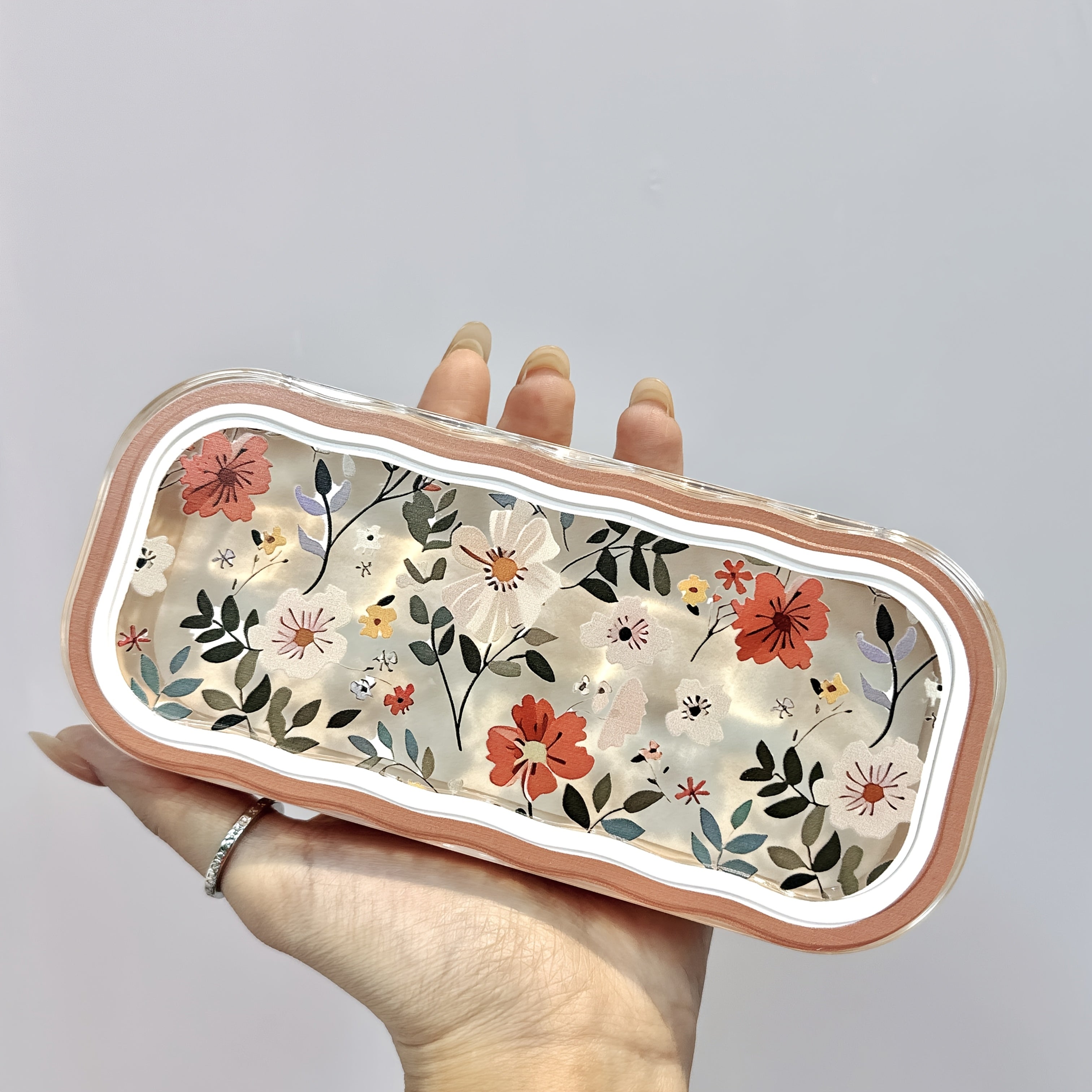 Full Screen Floral Eyewear Case for Men and Women Portable Anti-Pressure Storage for Glasses